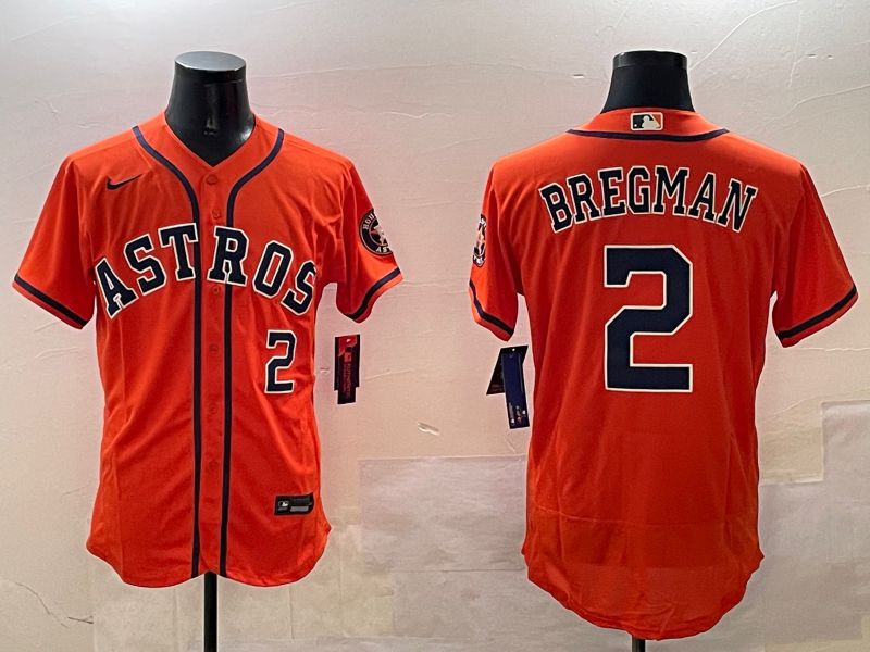 Men Houston Astros #2 Bregman Orange Elite 2025 Nike MLB Jersey style 1